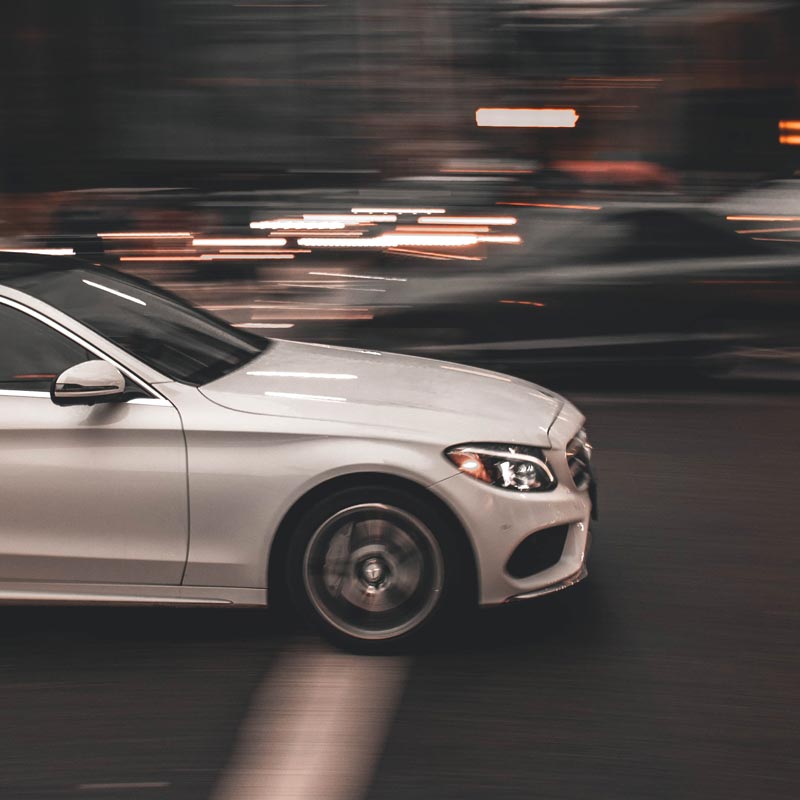 car driving at night